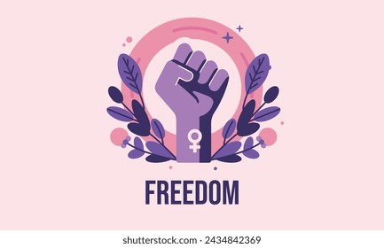 Women freedom simple flat illustration