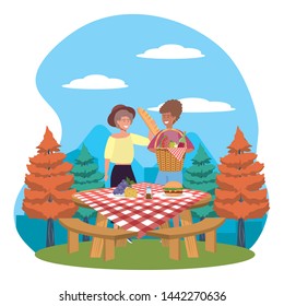 Women friends having picnic design
