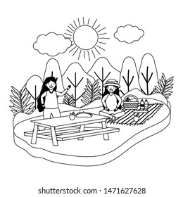 Women friends having picnic design