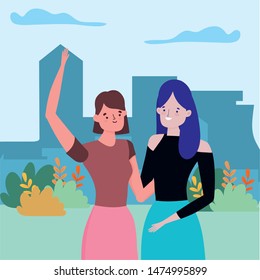 Women friends vector design vector illustration