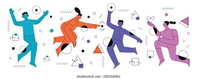 Women friendship group. Diverse female team standing together, holding hands, girls power, multinational sisterhood community vector illustration. Friendship group females, people diversity