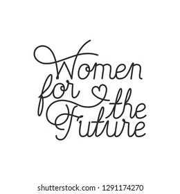 women for the future label isolated icon