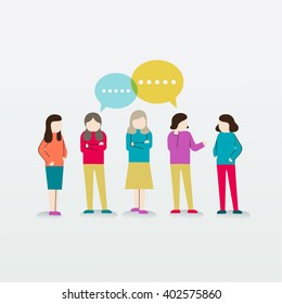 Women Gather Together People Icon Vector Design Illustration