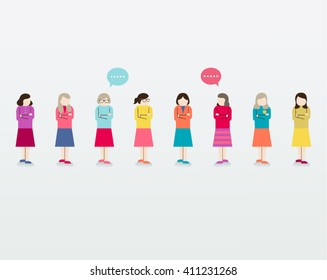 Women Gather Together Vector Design