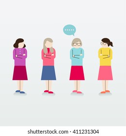 Women Gather Together Vector Design