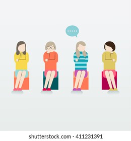 Women Gather Together Vector Design
