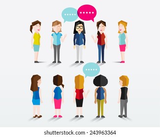 Women Gathering Vector Design
