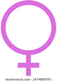 Ilustración vectorial de ícono plano de género femenino aislado sobre fondo blanco.