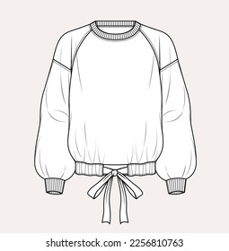 women girl woven jersey flat sketch illustration