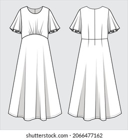 WOMEN AND GIRLS DRESS IN VECTOR