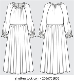 WOMEN AND GIRLS DRESS IN VECTOR