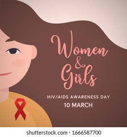 Women And Girl's Hiv Aids Awareness Day Poster,observed On March 10th