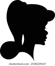 Women, girls, lady silhouette, girl silhouette, elegant female hairstyles, profile, logo, design artwork	