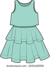 WOMEN AND GIRLS WEAR LONG  DRESS ILLUSTRATION VECTOR