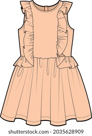 WOMEN AND GIRLS WEAR LONG  DRESS ILLUSTRATION VECTOR