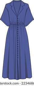 WOMEN AND GIRLS WEAR WOVEN DRESS IN CHIFFON FABRIC VECTOR