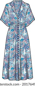 WOMEN AND GIRLS WEAR WOVEN MAXI RESORT DRESS VECTOR