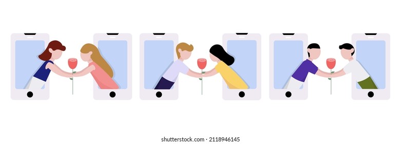 women give rose to women ,man give rose to women and man give rose to man through online channels on special occasions like Valentine's Day.
