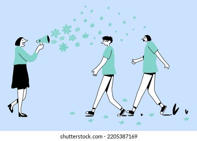 Women Giving Speech Trough a Megaphone