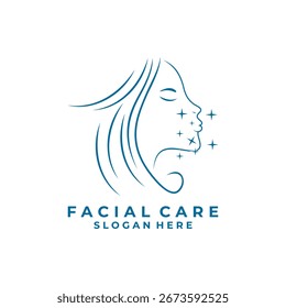 Las mujeres brillan para arriba Vector de diseño de logotipo. Cuidado de la piel Logo Plantilla