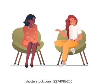 Women gossiping, telling, whispering secrets. Girlfriends talking shocking secret of news behind back. Surprised shocked person listening to rumors from girl friends. Vector isolated illustration 
