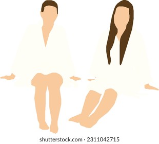 women in gown 1 Vector Illustration