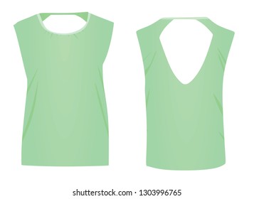Women green t shirt. vector illustration