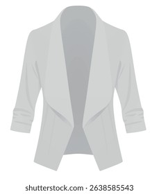 Women grey cardigan. front open. vector illustration