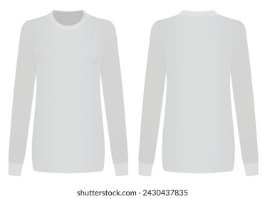 Women grey long sleeve t shirt. vector illustration