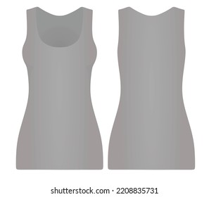 Women grey top tank. vector illustration