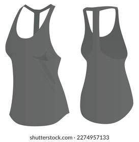 Women grey top tank. vector illustration