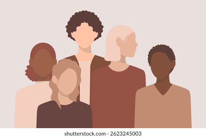 women group concept poster template. Woman sign illustration background campaign theme flat vector illustration