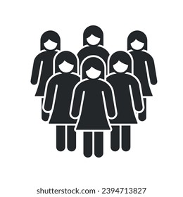 women group icon vector isolated