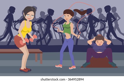 women at gym