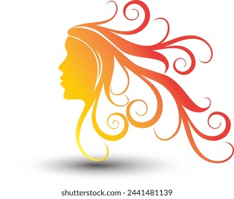 women had with curly hair. design element