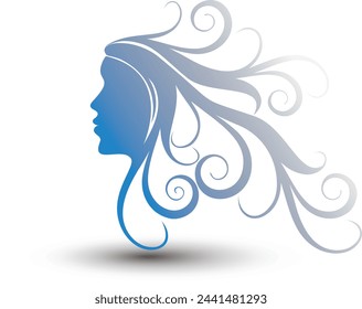women had with curly hair. design element