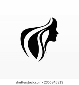 Women hair logo design concept. Hair logo template.  Hair fashion logo template