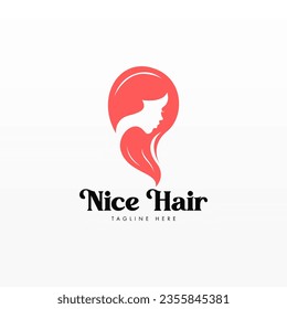 Women hair logo design concept. Hair logo template.  Hair fashion logo template