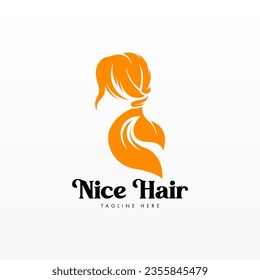 Women hair logo design concept. Hair logo template.  Hair fashion logo template