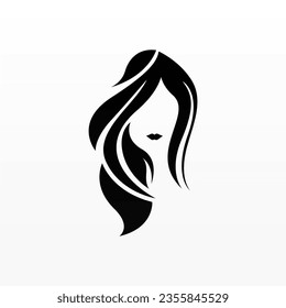 Women hair logo design concept. Hair logo template.  Hair fashion logo template