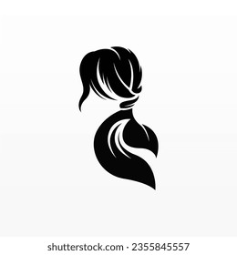 Women hair logo design concept. Hair logo template.  Hair fashion logo template