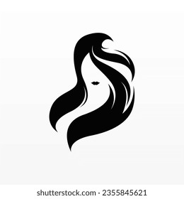 Women hair logo design concept. Hair logo template.  Hair fashion logo template