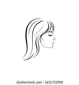 women hair logo design vector template