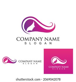 women hair salon logo and symbol vector