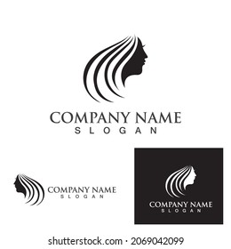 women hair salon logo and symbol vector