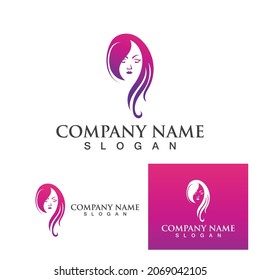 women hair salon logo and symbol vector