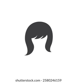 women hair silhoutte logo vector icon.beauty women icon illustration.