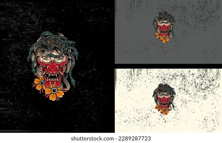 women hair snake vector illustration mascot design