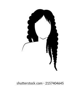 women hair style icon, logo women on white background