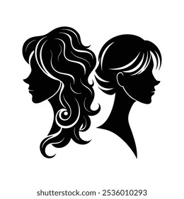 Women hair style silhouette vector